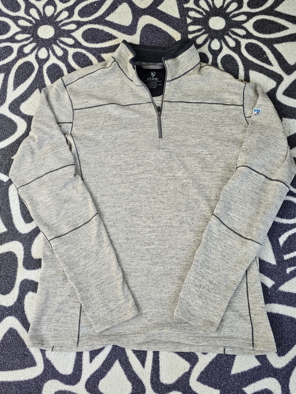 Kuhl Men’s Gray Quarter-Zip Pullover Sweater Large